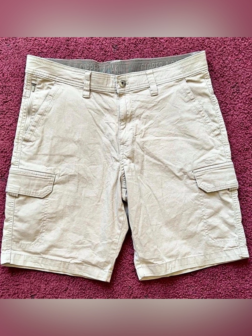 Copper & Oak Venture Ripstop Stretch Cargo ShortBeige Waist 32